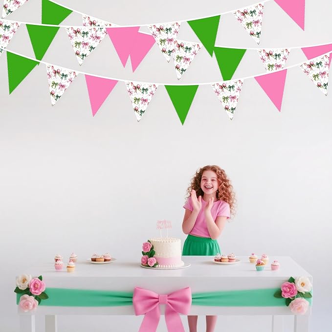 32Ft Witch Party Decorations Pink Green Bow Printed Witch Themed
