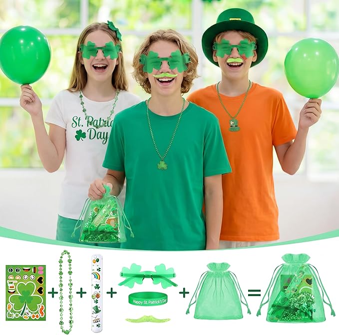 96 Pcs St Patrick's Day Accessories Party Favor Set Including Four