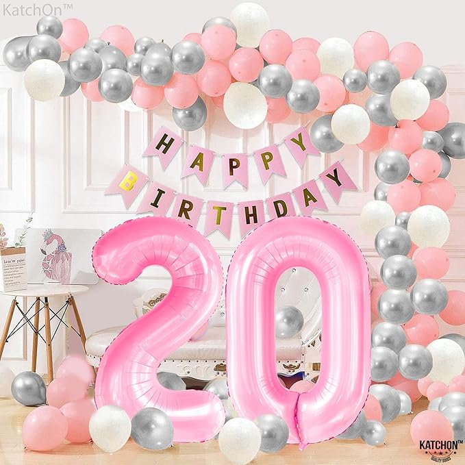 KatchOn, Huge 40 Inch Light Pink 0 Balloon - Pink Balloons | Zero