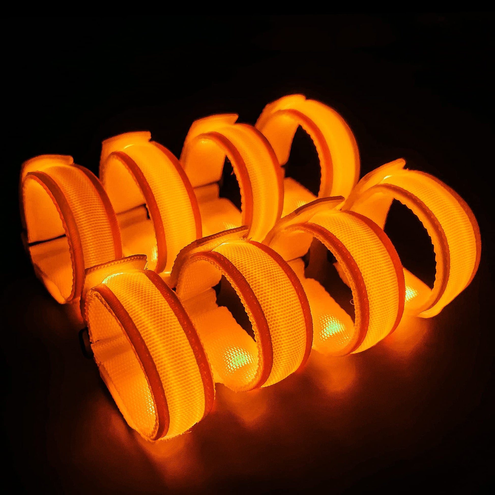 KIRALUMI 8 PCS LED Glow Bracelets, Light Up Wristbands - Halloween