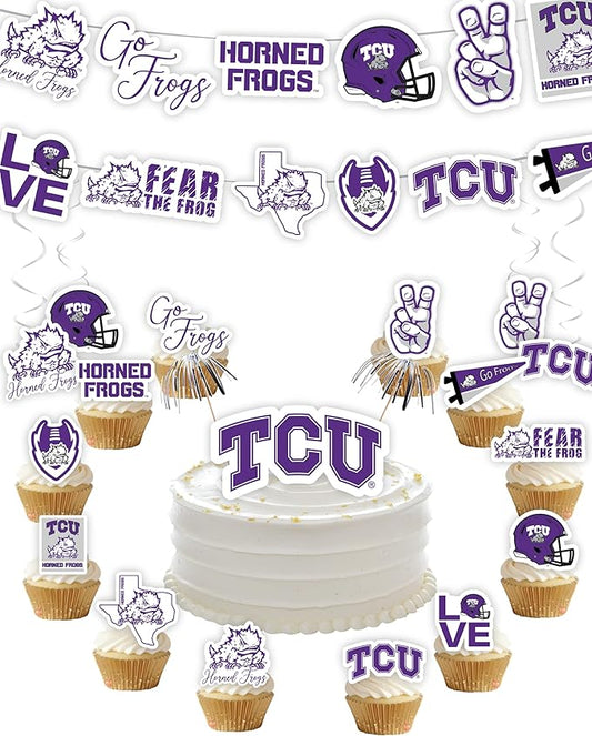 TCU Party Supplies for Football, Birthday Gift, Graduation Party