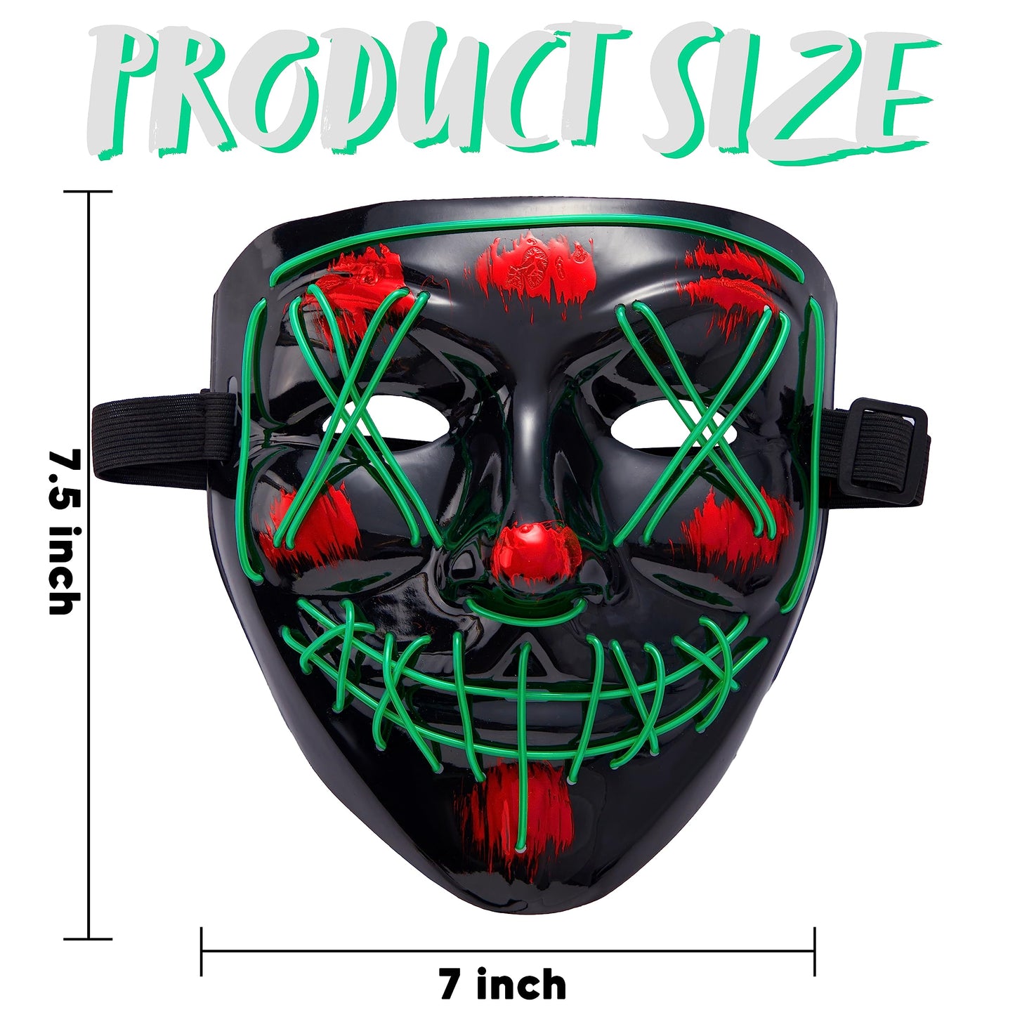 JOYIN Halloween Led Mask, Light Up Mask and Gloves for Cosplay Costume