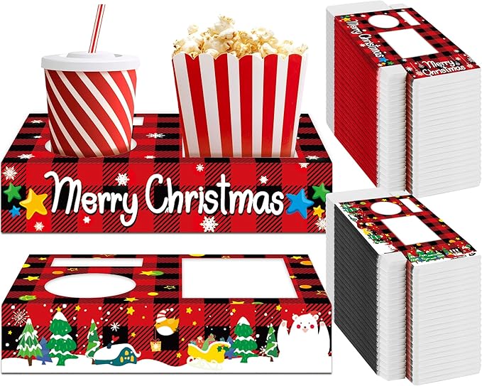 50Pcs Christmas Party Supplies Movie Night Paper Snacks Boxes Xmas