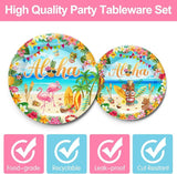 Hawaiian Flamingo Party Supplies Tableware Set Tropical Luau
