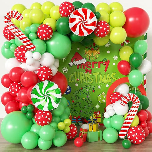 104pcs Whimsical Christmas Balloon Garland Arch Kit with Giant Candy