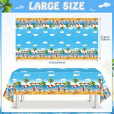 6 Pack Summer Beach Plastic Tablecloth Party Decorations, Disposable