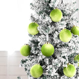 Velvet Ornaments for Christmas Tree Decorations - Lime Green Xmas