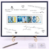 Framed Black Guest Book for Retirement Party Decorations 12X16