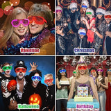 70 Packs LED Glasses 5 Neon Colors glow in the dark party supplies