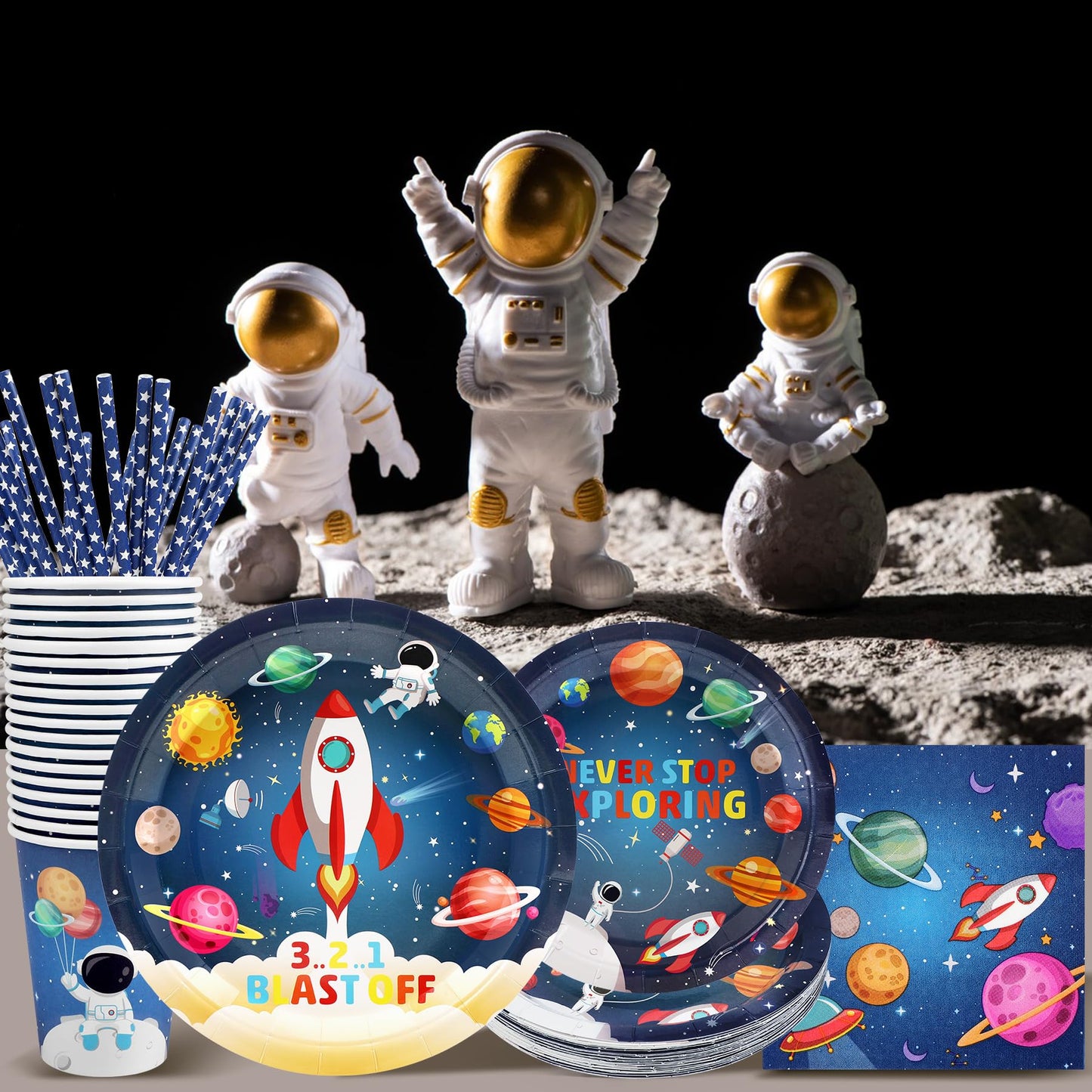 Recheel Space Birthday Party Supplies Decorations, Outer Space Theme
