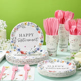 252 Pcs Wildflowers Retirement Party Tableware Set Included Plates