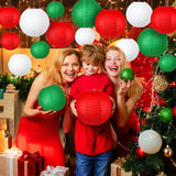 Christmas Party Decorations Red White Green Hanging Paper for Xmas