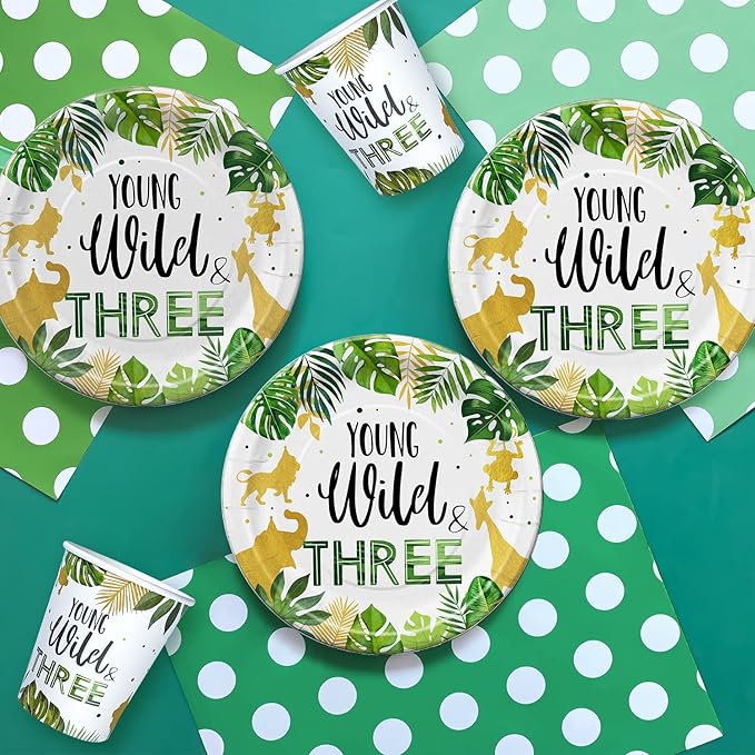 Young Wild And Three Decorations Tableware Safari Jungle Theme 3rd