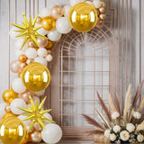 6Pcs Gold Foil Balloons,22Inch Gold 4D Round Ball Balloon and