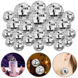 45PCS Disco Ball Cake Decoration Ornaments Reflective Mirror Ball Cake