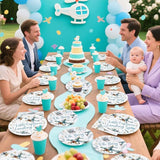 96Pcs Airplane Baby Shower Decorations Airplane Boy Baby Shower