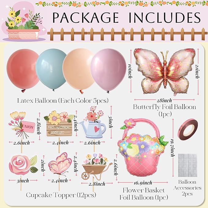 Spring Retirement Decorations 49pcs Pastel Color Garden Flower