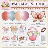 Spring Retirement Decorations 49pcs Pastel Color Garden Flower