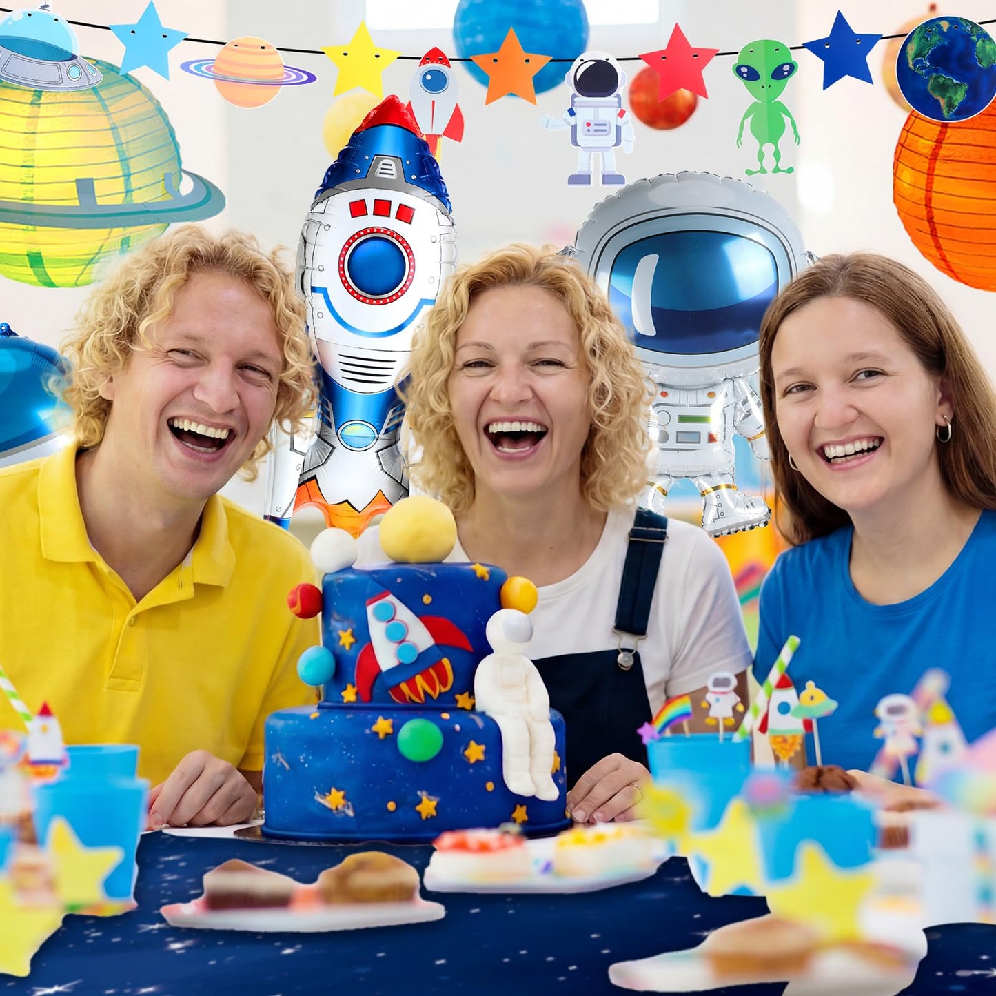 16 Pcs Outer Space Birthday Themed Party Decorations Supplies