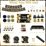 Retirement Party Decorations Black and Gold Napkins Plates