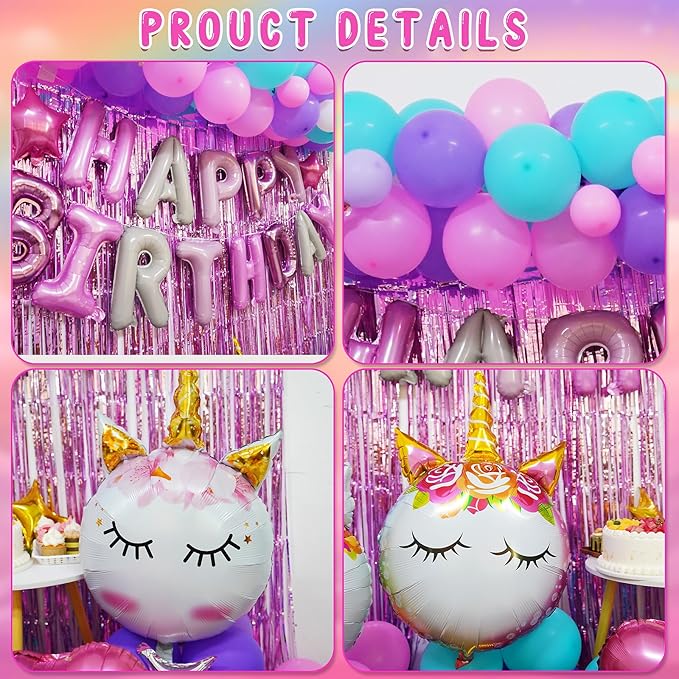 Unicorn Theme Birthday Party Decorations Supplies Rainbow Unicorn
