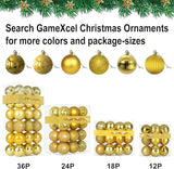 Gold 2.5" Christmas Balls Christmas Tree Decoration Ornaments