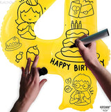 KatchOn, Yellow Number 4 Balloons - Giant, 40 Inch | 4 Number