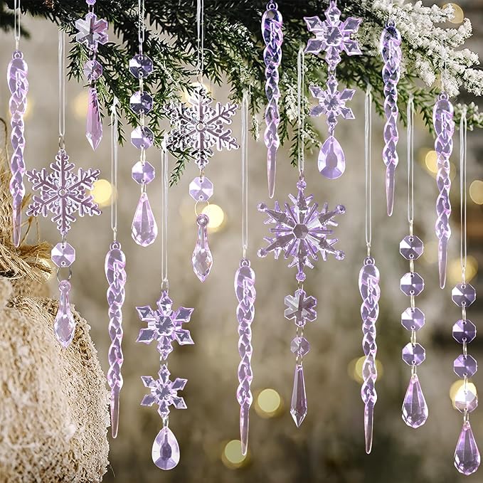 32pcs Crystal Christmas Ornaments for Christmas Tree