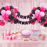 Pink and Black Balloons, 60pcs 12inch Hot Pink Black Pastel Pink