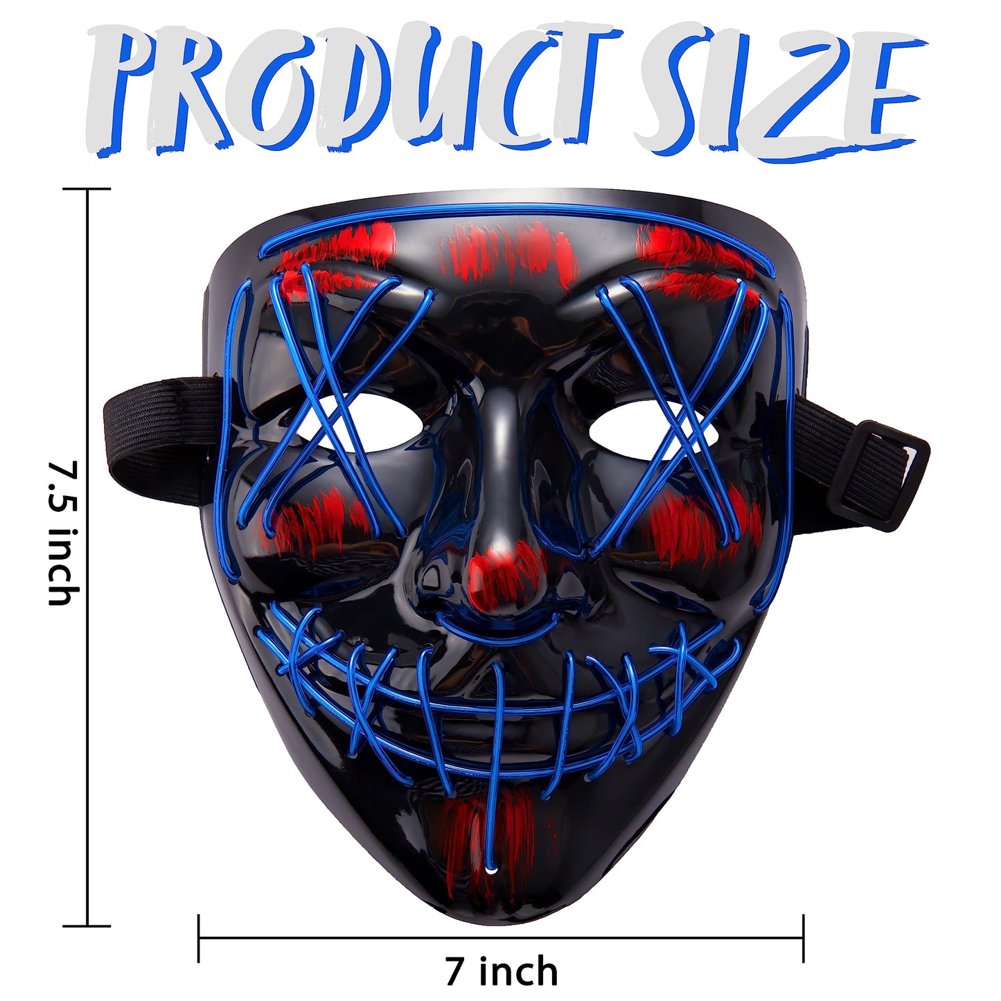 JOYIN Halloween Led Mask, Light Up Mask and Gloves for Cosplay Costume