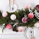 Velvet Christmas Ornaments Balls for Tree - 15pcs Pink Christmas