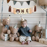 Bear One High Chair Banner Beary First Birthday Party Decorations