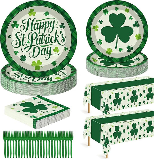122 Pcs St Patricks Day Decorations Serves 30 Disposable St Patricks