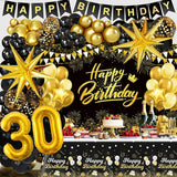 Black and Gold Birthday Decorations for Men Women Black and Gold