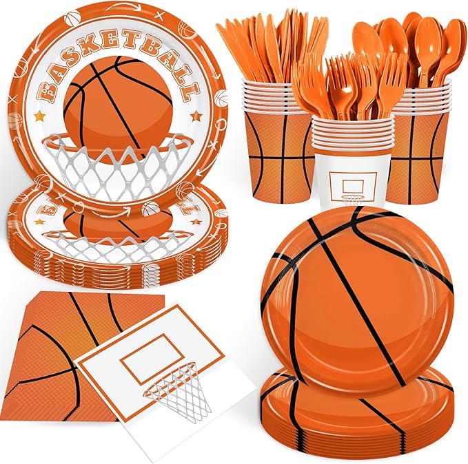 168PCS Basketball Party Supplies for Teenagers Sports Themed