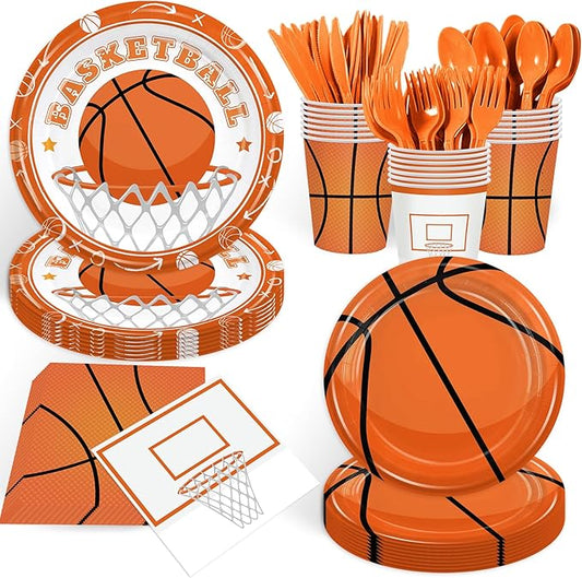 168PCS Basketball Party Supplies for Teenagers Sports Themed