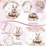 452 Pcs Easter Bunny Party Supplies for 50 Guests Pink Floral Easter