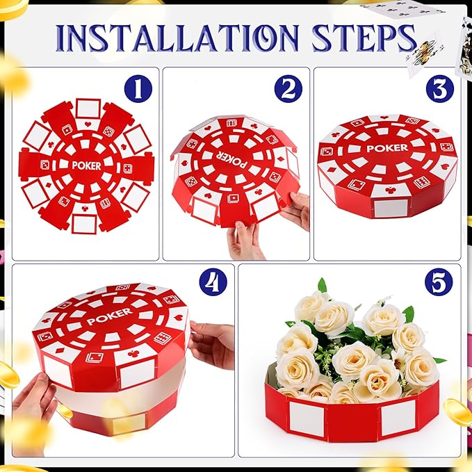 Giant Casino Decorations 15.7 Inch Large Paper Poker Chips Favor #3