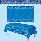 OHOME 2 Pack Beach Party Decorations - Ocean Waves Plastic Tablecloth