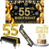 55th Birthday Decorations for Men Women with 55th Birthday Banner