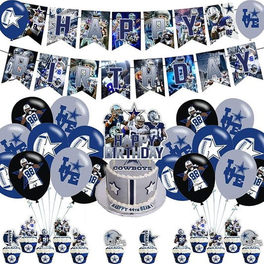 Cowboys Party Supplies Dallas Soccer Party Decorations with Banner