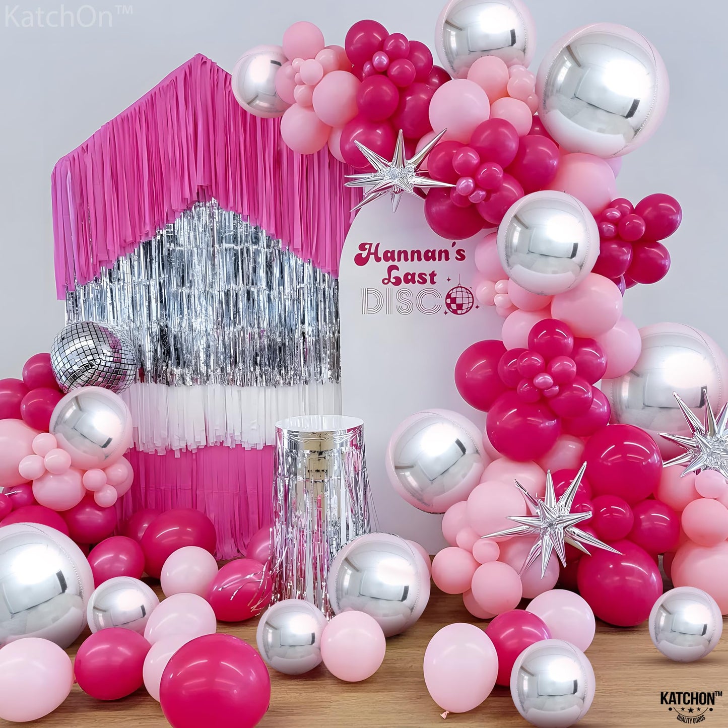 Metallic Silver Balloons - 22 Inch, Pack of 14 | 4D Round Foil