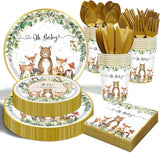 Woodland Baby Shower Party Supplies 175 Pcs Safari Jungle Animal