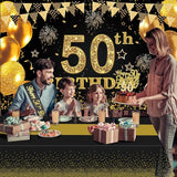 50th Birthday Decorations Men Women with 50th Birthday Banner Black