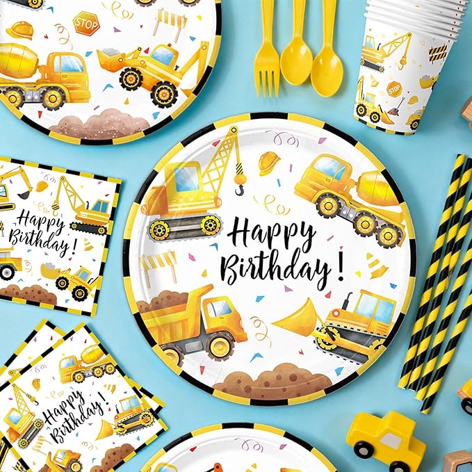 Construction Birthday Party Supplies Plates Napkins Cups