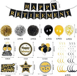 Retirement Party Decorations for Men Women Black Gold Happy
