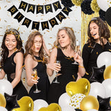 Amandir Black Gold Birthday Decorations for Men Women Black Gold