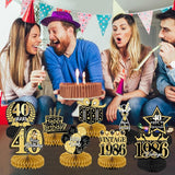 40th Birthday Party Decorations - 9Pcs 40th Birthday Honeycomb