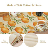 Orange Citrus Table Runner, Cute Spring Summer Fruit Themed Table