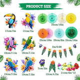 Tropical Party Decorations Hawaiian Party Decor with Paper Parrots
